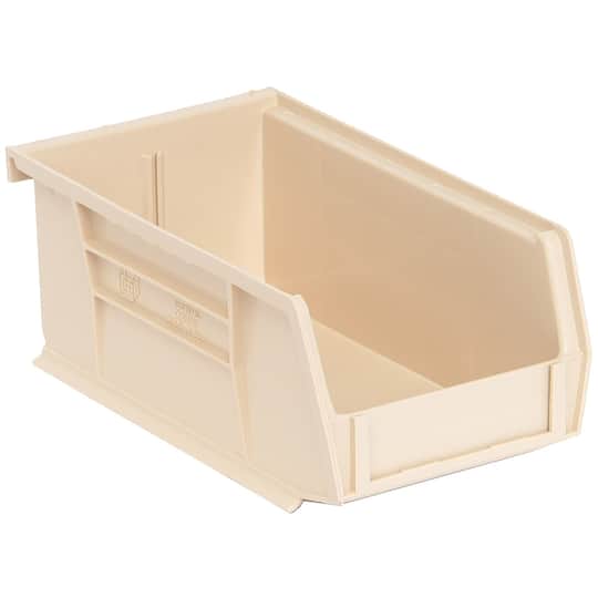Quantum Food Service QUS220 IV Stack & Hang Shelf Bin - 7 3/8 x 4 1/8, Ivory, Beige, Case of 24
